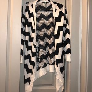 Black and White Chevron Cardigan- Size S/M